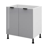 KÜCHENUNTERSCHRANK – 80 cm – D80 – Lunara – Grau Hochglanz - Grau, Holzwerkstoff (80/72/52cm) - hi-markt