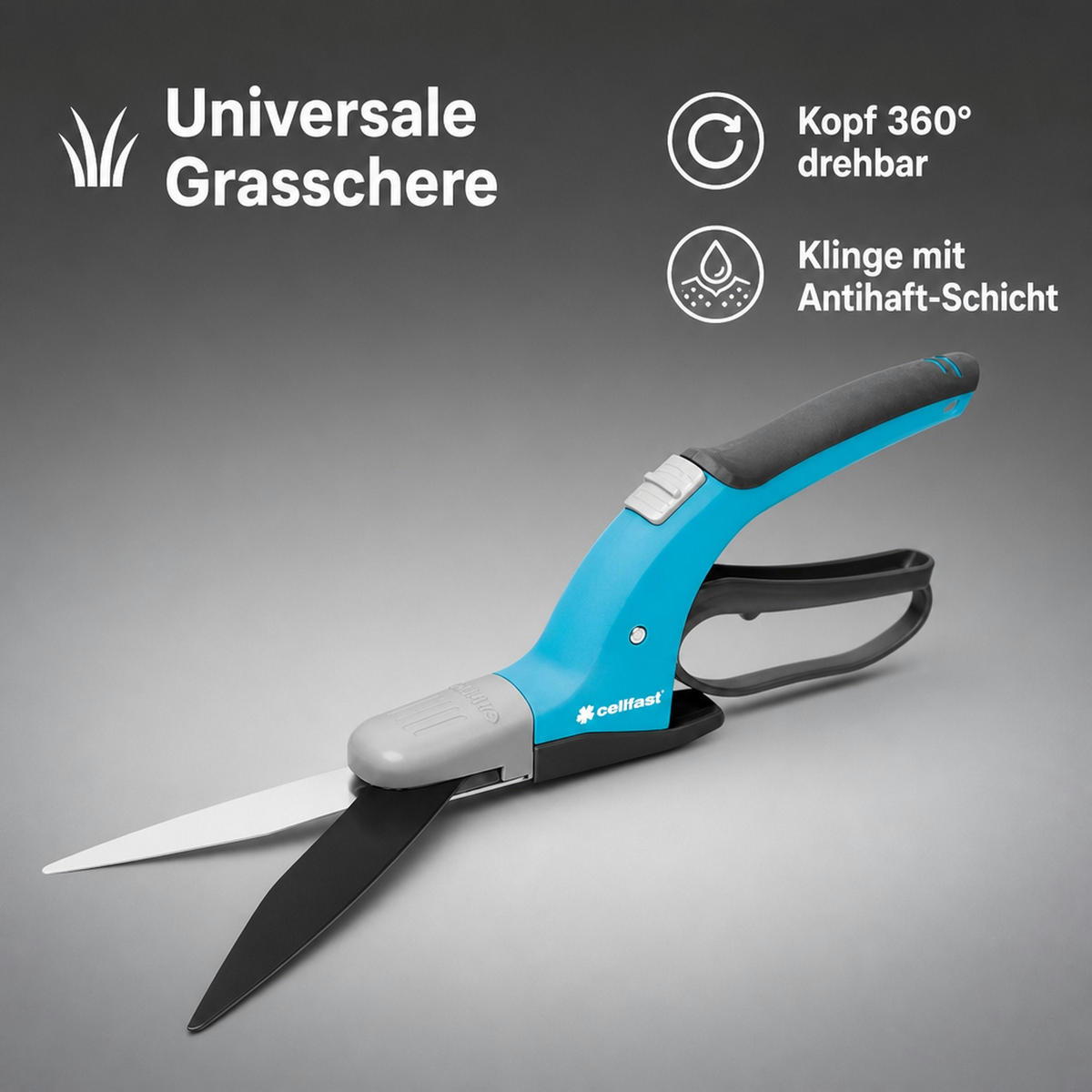 GRASSCHERE IDEAL - Türkis, Kunststoff (15/12/25cm) - BONI-SHOP