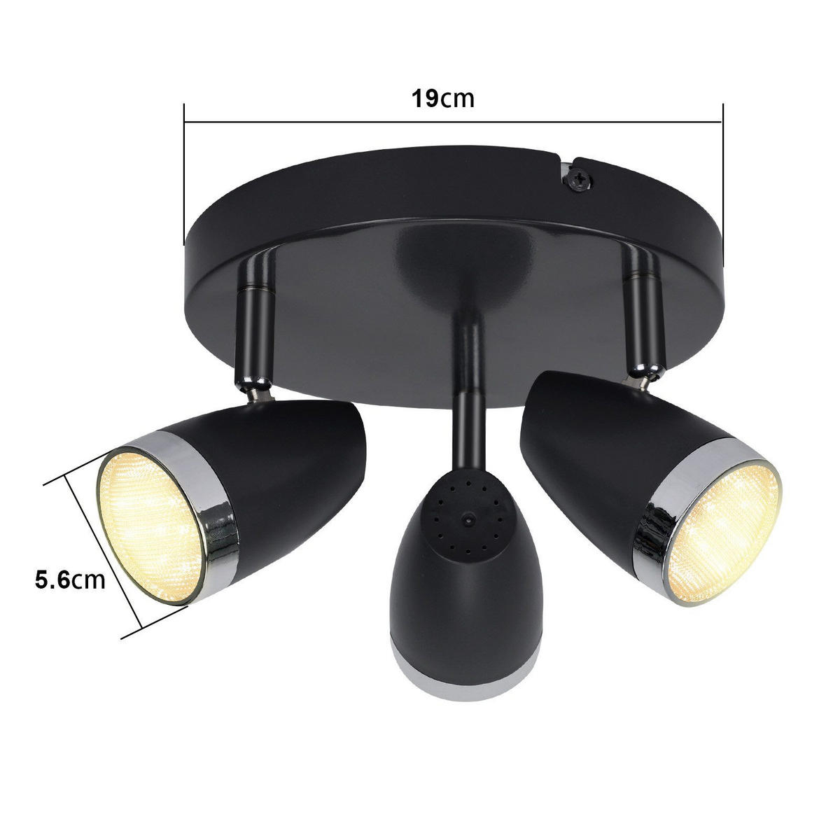LED-DECKENLEUCHTE Leavens 60/15.5/19cm - Dunkelgrau, Metall (60/15.5/19cm) - Nettlife