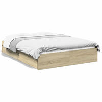 BETTGESTELL Mit Schubladen Sonoma-Eiche 140/200Cm Holzwerkstoff - Braun, Holzwerkstoff (140/200cm) - vidaXL