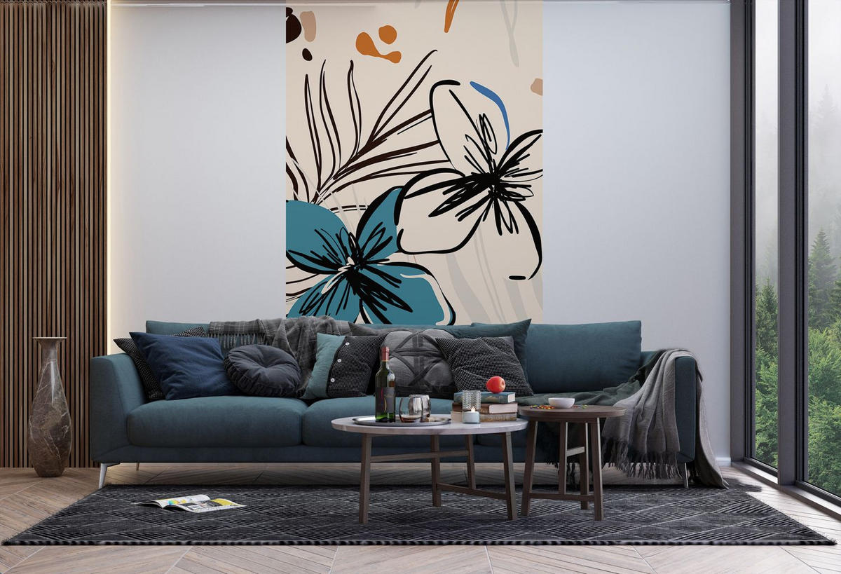 FOTOTAPETE Blumenmuster 270 x 150 cm - Multicolor, Papier (270/150cm) - Sanders & Sanders