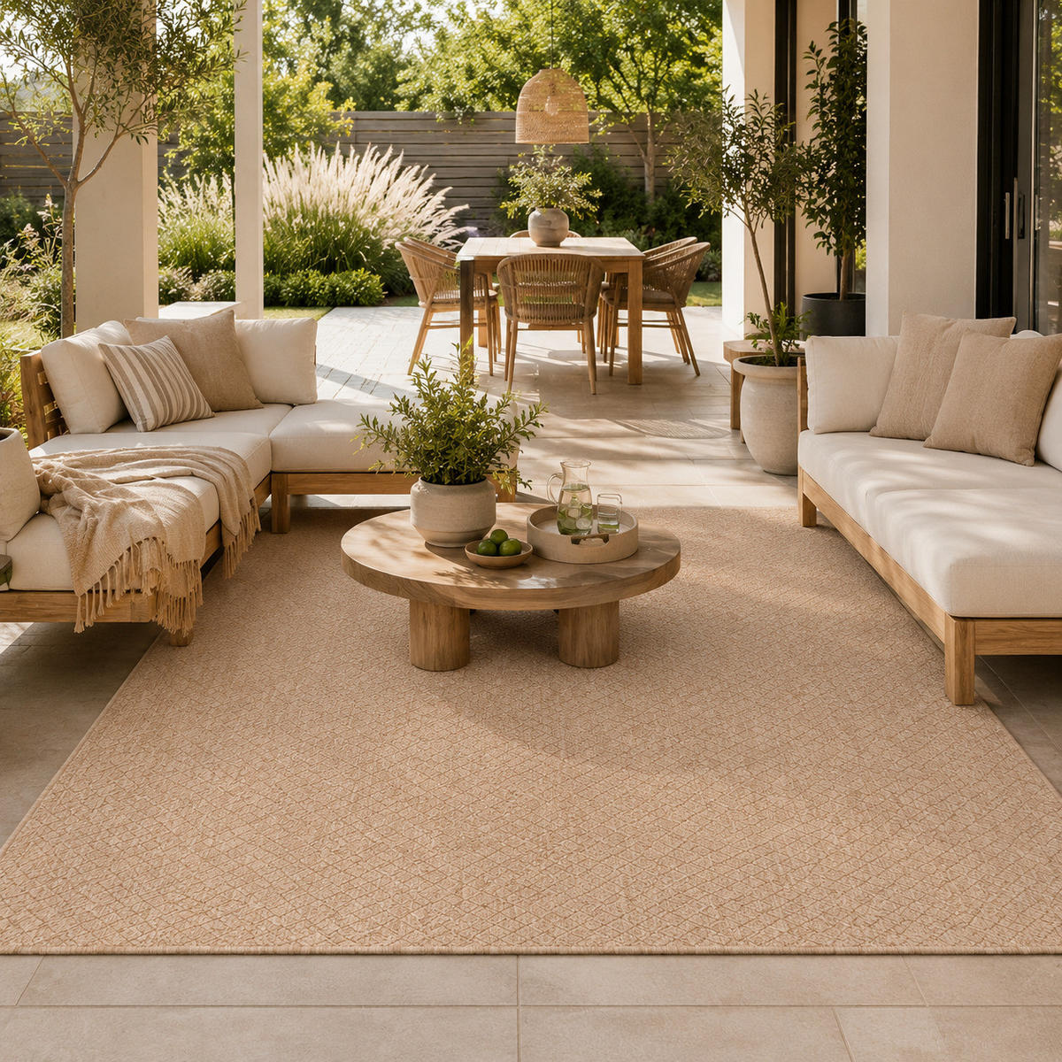 IN- & OUTDOOR FLACHGEWEBE TEPPICH PORTO MELIERT - Beige, Textil (200/250cm) - Snapstyle