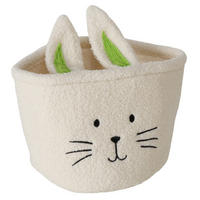 KORB Nikkel mit Hasenmotiv - Beige, Textil (18/27/18cm) - Boltze Home