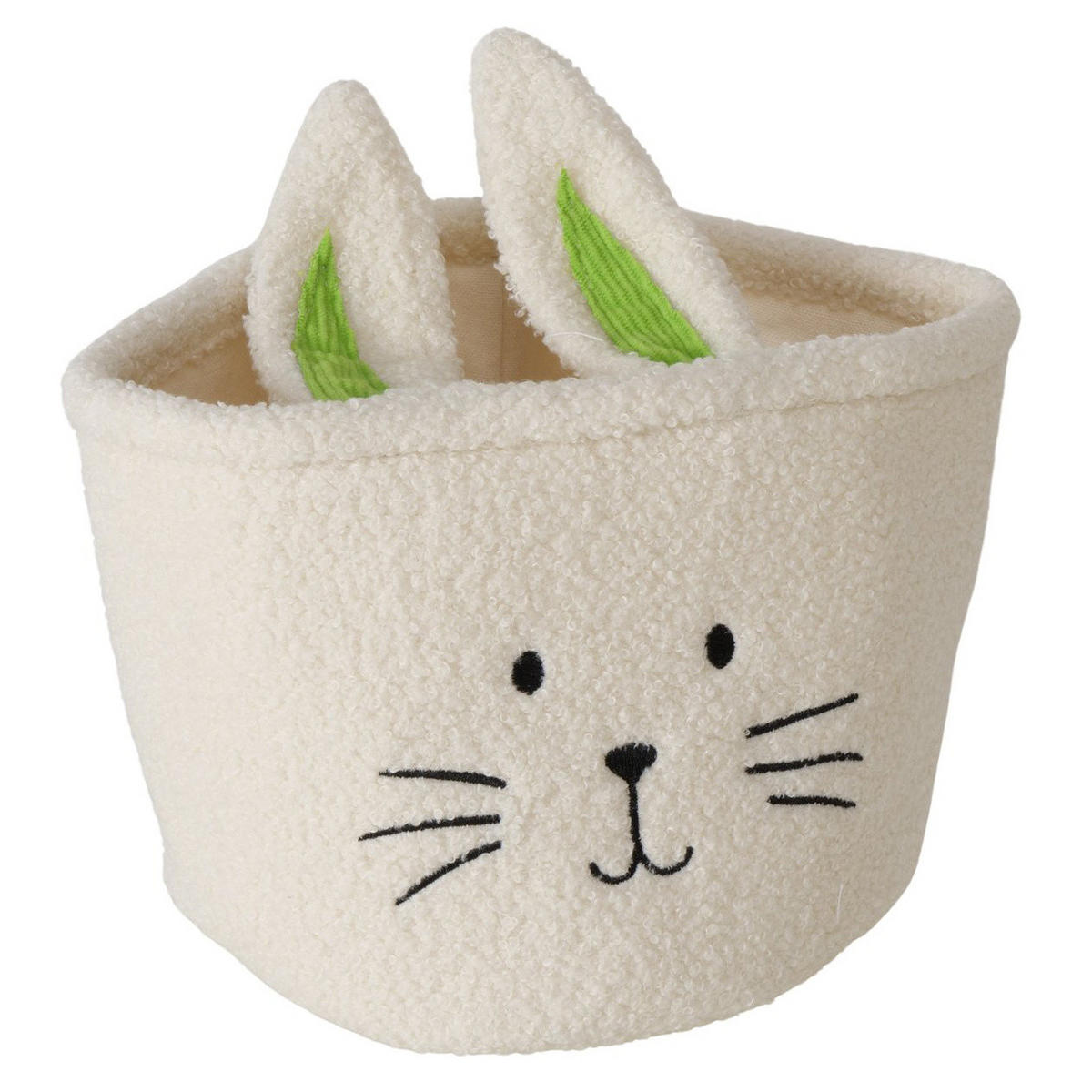 KORB Nikkel mit Hasenmotiv - Beige, Textil (18/27/18cm) - Boltze Home