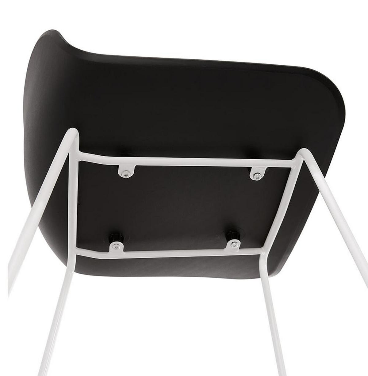SITZHOCKER Kunststoff Metallgestell Sitzhöhe 66cm Industriedesign JORALI MINI, Schwarz-Weiß 48x53x85 cm - Schwarz/Weiß, Kunststoff/Metall (48/85/53cm) - KADIMA DESIGN