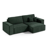 ECKSOFA Isaac 3 Sitzplätze Tannengrün - Grün, Holz (257/148cm) - Petits-meubles
