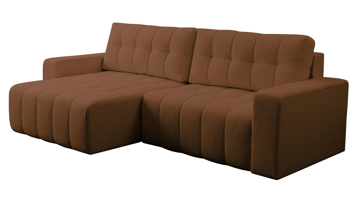 ECKSOFA Masone - Schwarz/Braun, Holz/Kunststoff (245/143cm) - MIRJAN24