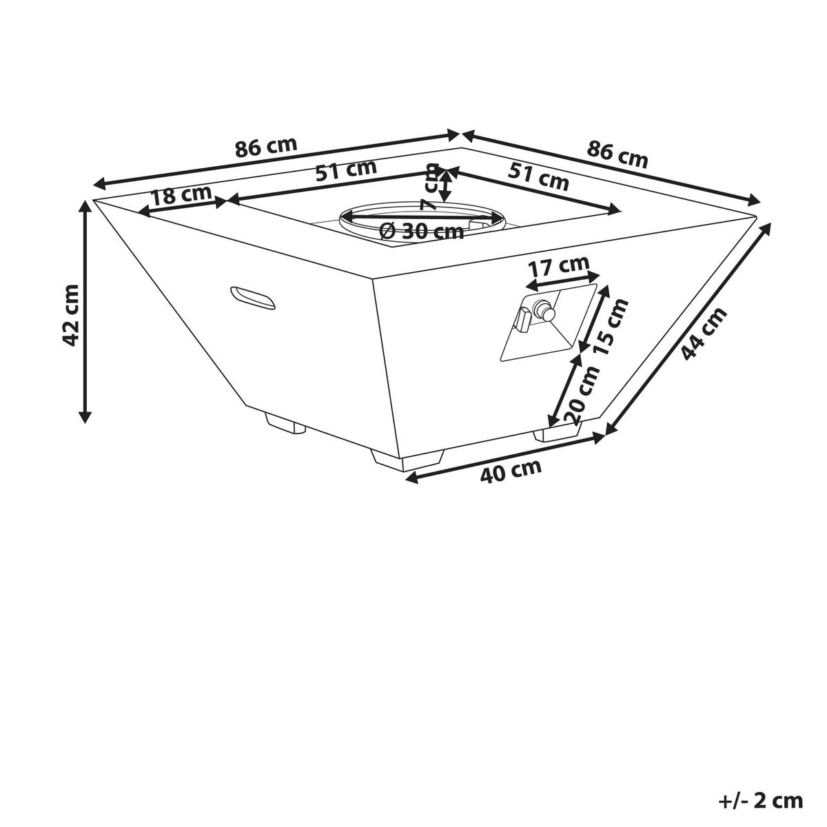 FEUERSTELLE Grau Katmai - Grau, Stein (86/42/86cm) - Beliani
