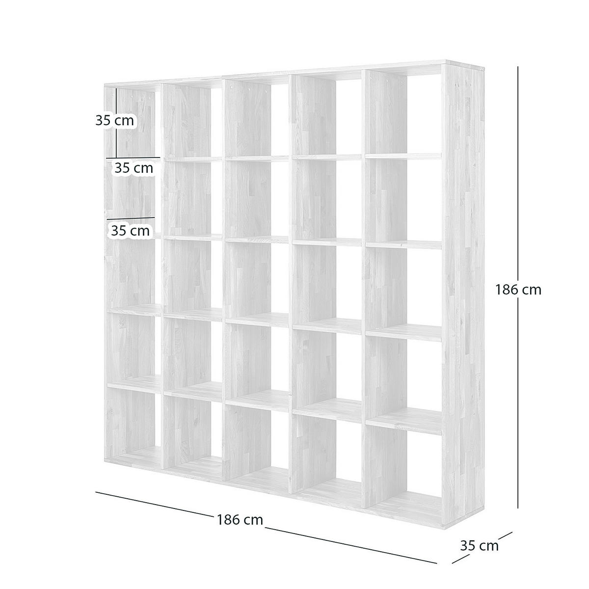 REGAL - Massivholz - Kernbuche, Holz (186/186/35cm) - home24