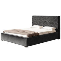 POLSTERBETT Monaco mit Kopfteil, 180x200 cm, Doppelbett mit Bettkasten und Lattenrost aus Holz, Velourstoff Dunkelgrau - Dunkelgrau, Holz/Textil (180/200cm) - Alpi-Möbel