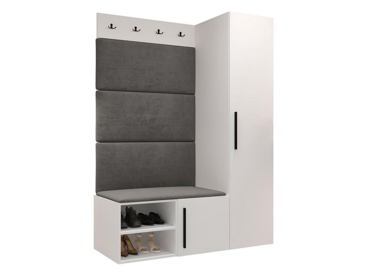 GARDEROBEN-SET Medi II - Schwarz/Weiß, Holzwerkstoff/Kunststoff (40/191/50cm) - MIRJAN24