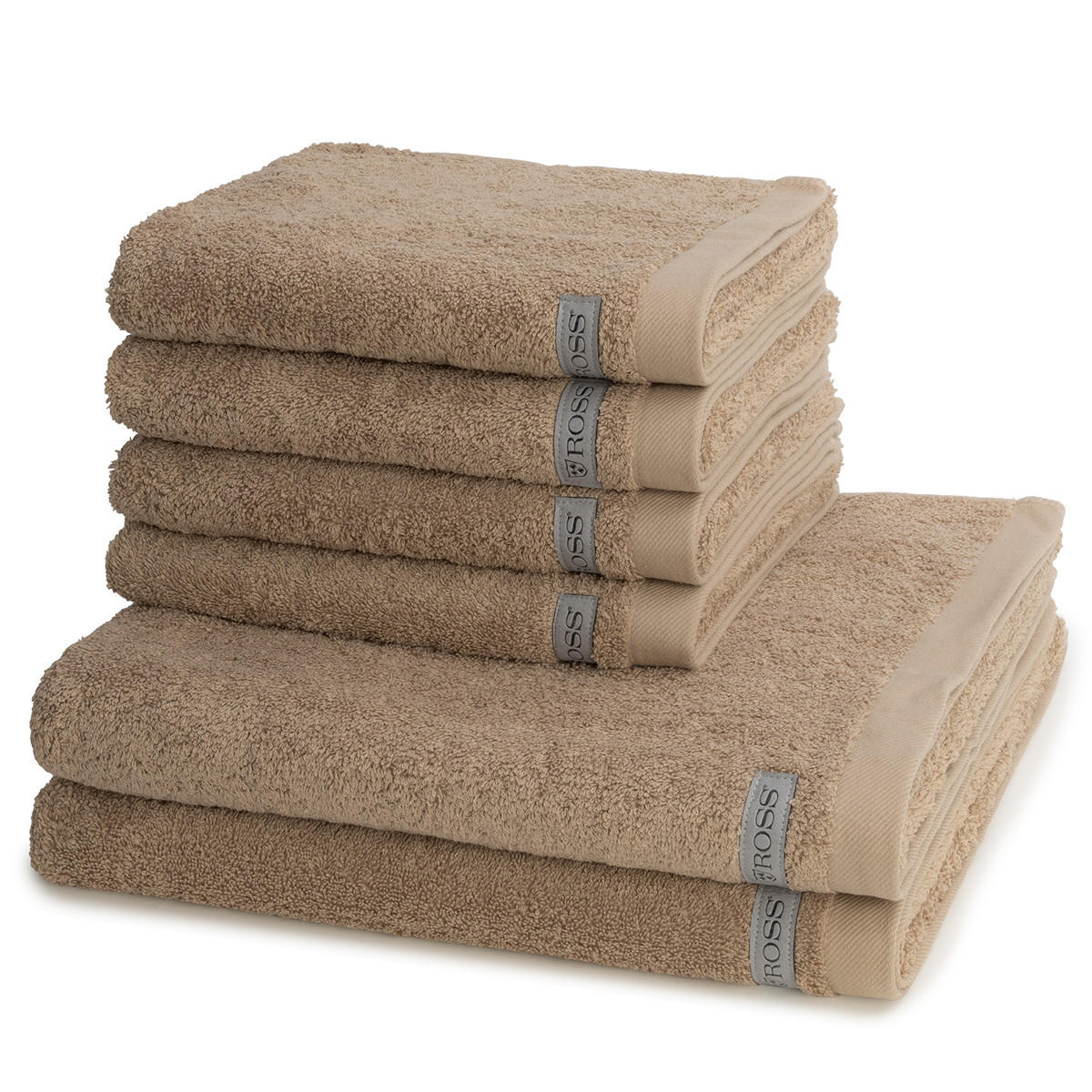 FROTTIERSET Sinfonie 6-teilig - Braun, Textil (50/100cm) - Ross