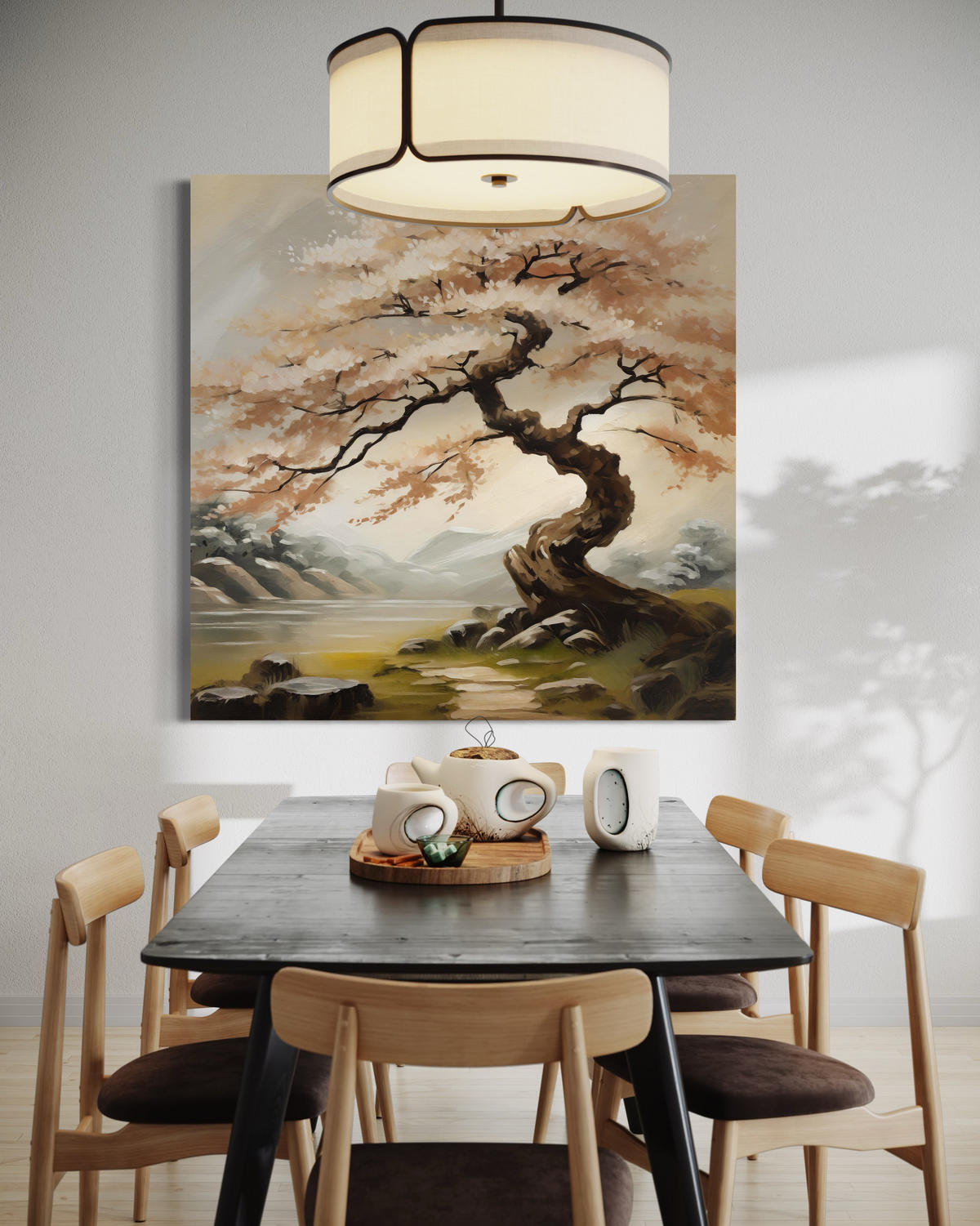 WANDBILD landschaft natur japan - Beige, Textil (50/50cm) - Feeby