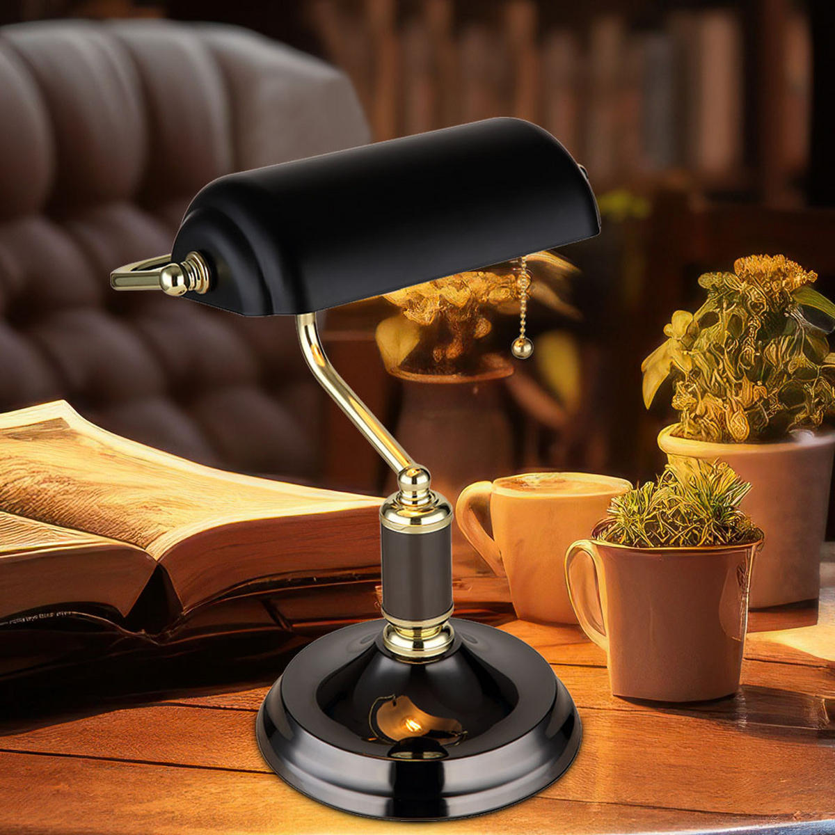 LED TISCHLEUCHTE Metall Anthrazit - Schwarz, Glas (26.5/18/34cm) - Globo Lighting