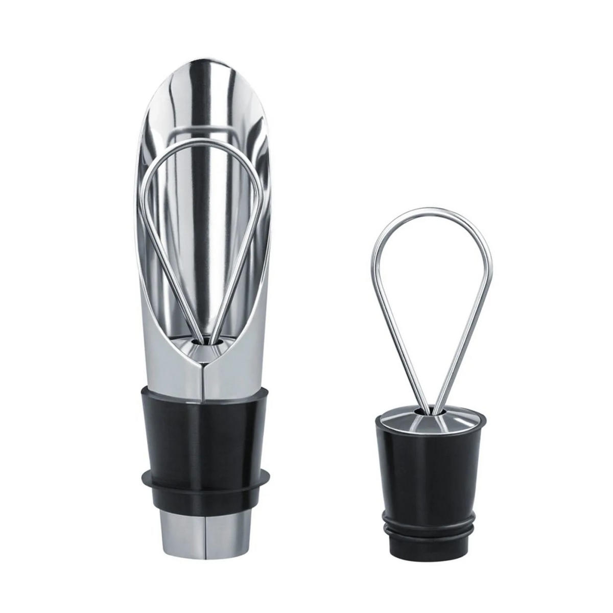 FLASCHENSTOPFEN Save & Stop 2-in-1, Edelstahl - Edelstahlfarben, Metall (9.5/17/3cm) - ich-zapfe