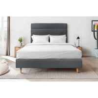 KOPFTEIL Modell Linien – Anthrazitgrauer Samtstoff 180 cm - Anthrazit/Beige, Karton/Holz (180/120/10cm) - Sommeil de Plomb