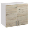 KÜCHENHÄNGESCHRANK G80 2D eiche bordeaux - Bordeaux, Holzwerkstoff (80/60/31cm) - roe furniture