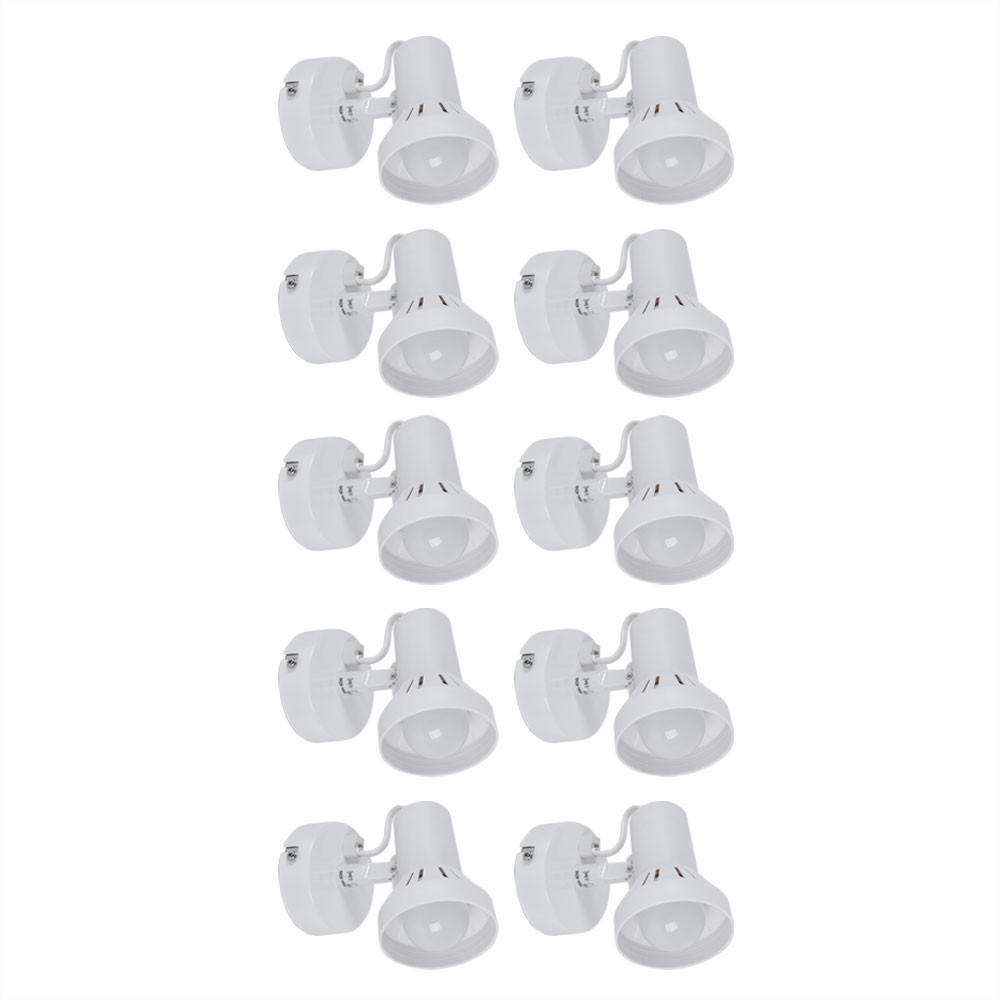 WANDLEUCHTE Spot Weiß Schwenkbar 10er Set - Weiß, Kunststoff/Metall (14/11/8cm)