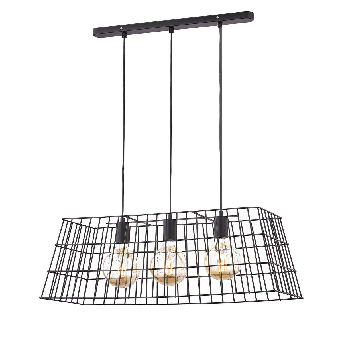 PENDELLEUCHTE - Eisen - 3-flammig - Schwarz, Metall (30/78/180cm) - home24