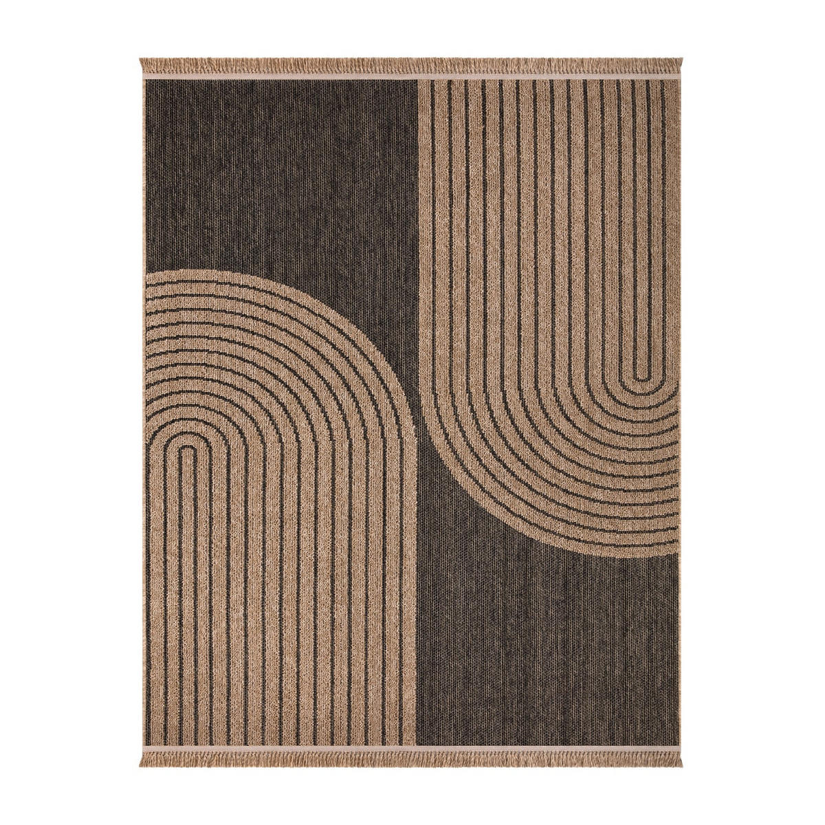 OUTDOORTEPPICH Blatt Anthrazit 240 x 340 cm - Anthrazit, Kunststoff (240/340cm) - TT Home