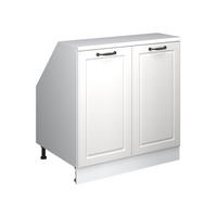 KUCHYŇSKÁ SKŘÍŇKA POD ŠIKMOU STŘECHU R-Line Bílý venkovský dům 80 cm se 2 dveřmi, korpus skříně hloubka 60 cm - bílá, kompozitní dřevo (80/83.8/60cm) - Vicco