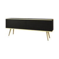 LOWBOARD – 135 cm – Oro Mdf – Mit Füßen – TV-GEN0312 - Schwarz, Holzwerkstoff (135/30/32cm) - hi-markt