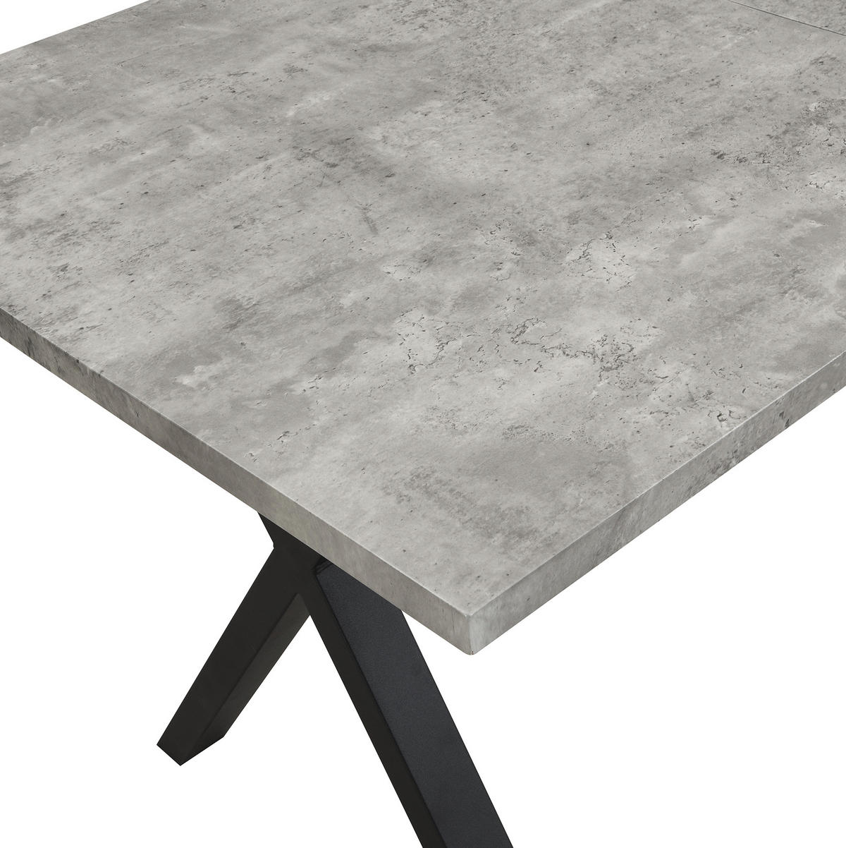JÍDELNÍ stůl 140/80/76 cm s křížovou konstrukcí a industriálním vzhledem, Šedá/černá - šedá, kompozitní dřevo (140/80/76cm) - Redom