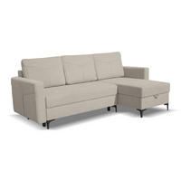 ECKSOFA KAIRO mit Schlaffunktion und Zwei Bettkasten (Beige) - Beige, Textil (230/150cm) - VENASI MÖBEL