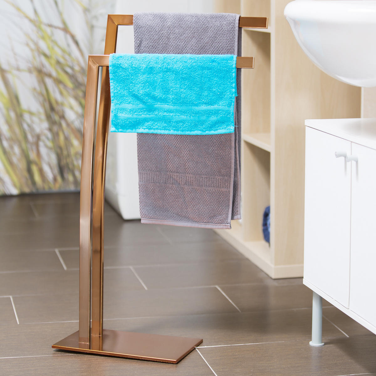 HANDTUCHHALTER - Kupferfarben, Metall (32/80/20cm) - Relaxdays