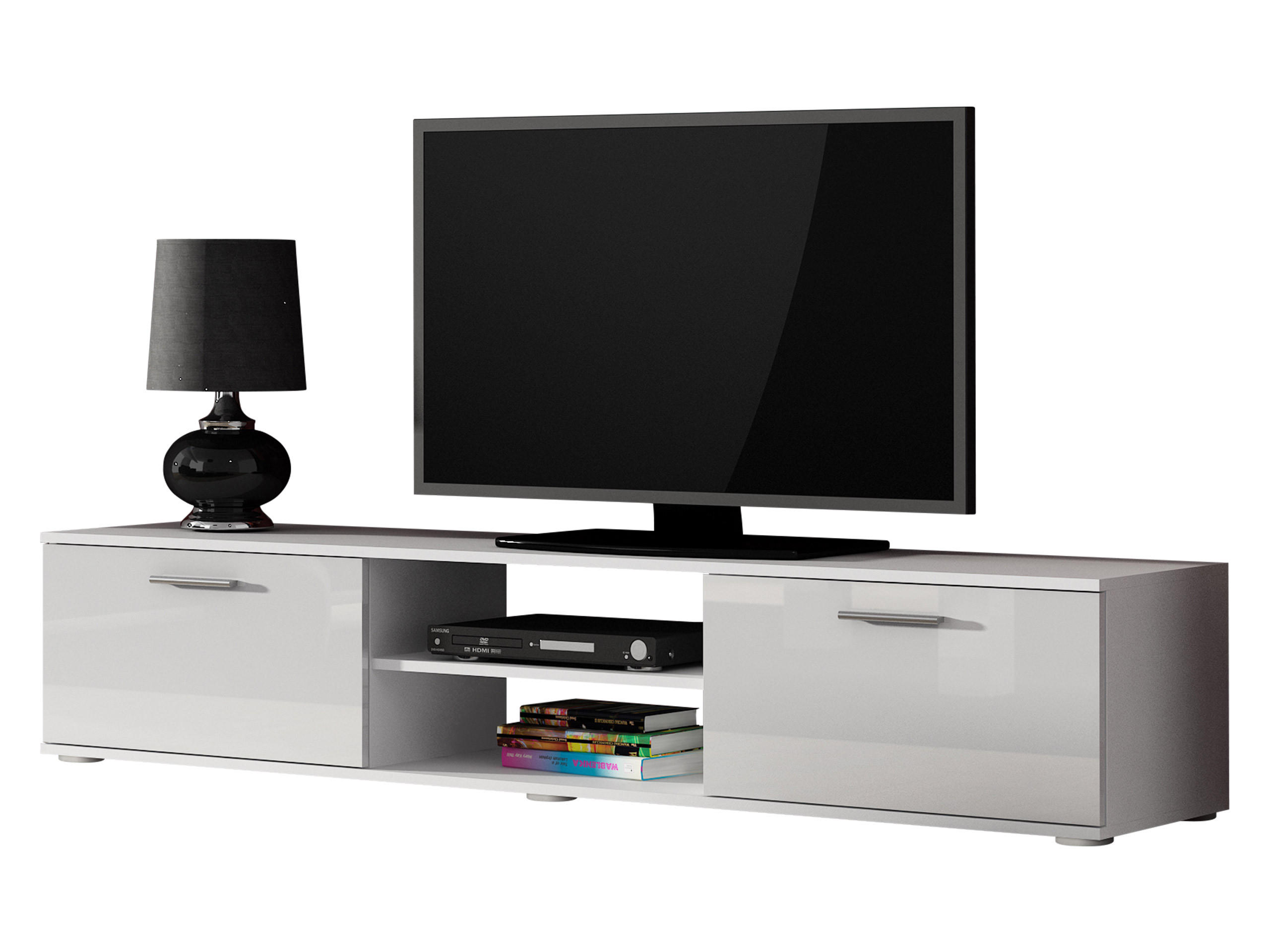 Mirjan24 Tv-Lowboard Weiß 180x37x43 cm