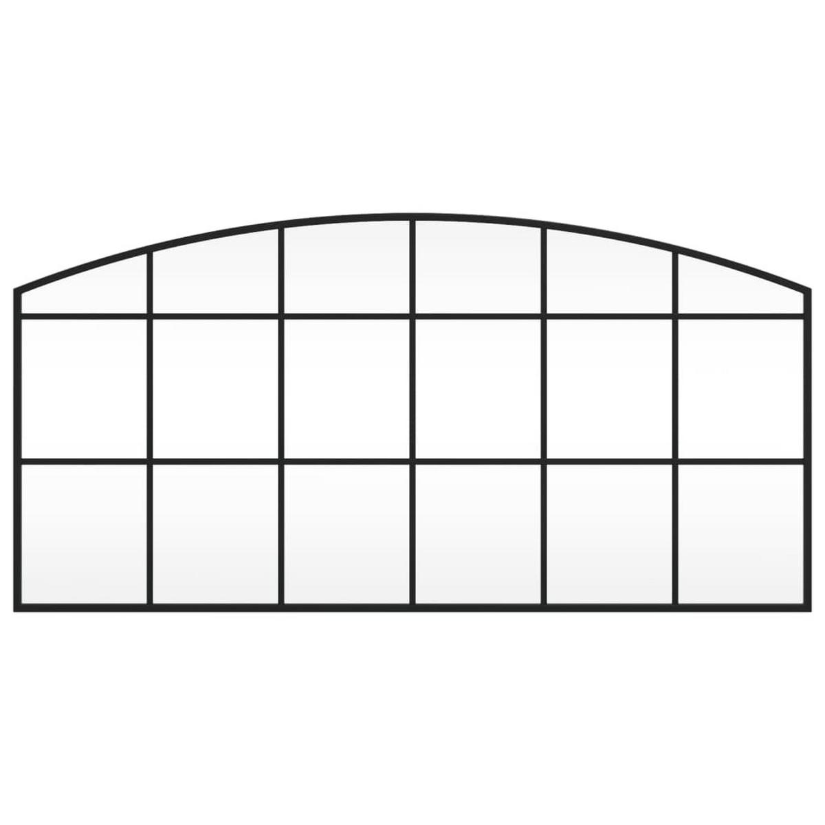 WANDSPIEGEL Schwarz 100/50 Cm Gewölbt Eisen - Schwarz, Metall (1.5/50/100cm) - vidaXL