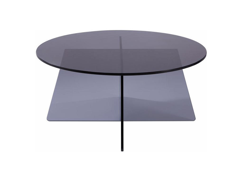 COUCHTISCH - Sicherheitsglas - Anthrazit - SELVORA - Transparent, Glas (90/90/40cm) - Vente-Unique