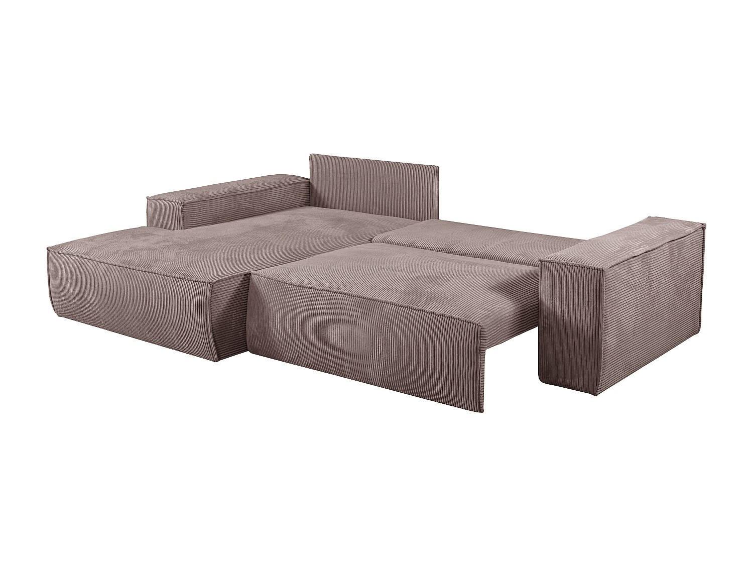 SCHLAFSOFA - 4 Personen-Sitzer - Samt, Stoff - Malve - - Lila, Textil (267/85/167cm) - Vente-Unique
