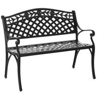 GARTENBANK,2-SITZER Alu Metall Armlehnen Landhausstil,schwarz - Schwarz, Metall (102.5/84/61cm) - Vallsero