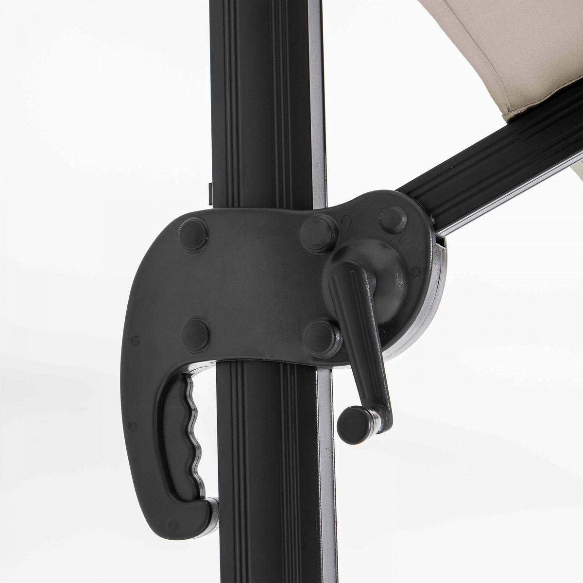 SONNENSCHIRM 2x3m mit 4 Gewichtsplatten, Weiß - Weiß, Metall (300/200cm) - Oviala