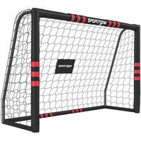 FUSSBALLTOR Metall PE Schwarz Rot - Schwarz, Metall (60/180cm) - SPORTNOW