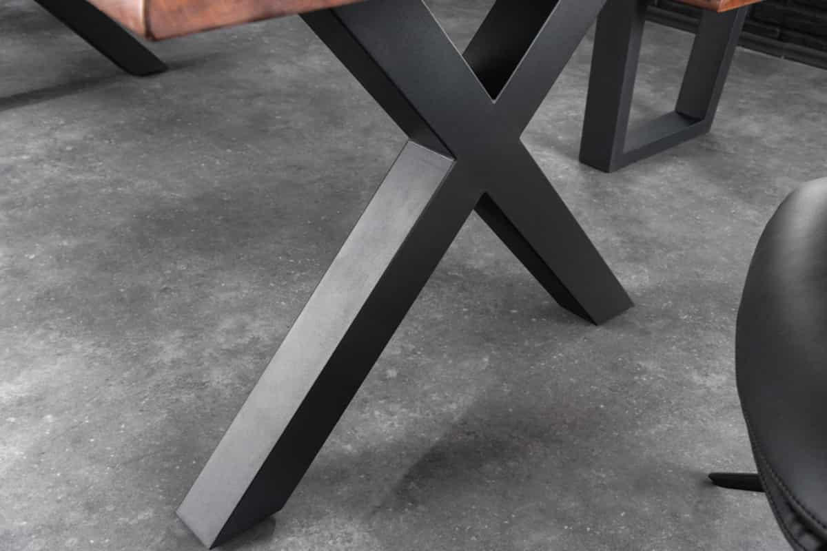 ESSTISCH GENESIS Akazie Braun 200cm - Schwarz/Braun, Holz/Metall (100/200/77cm) - riess-ambiente