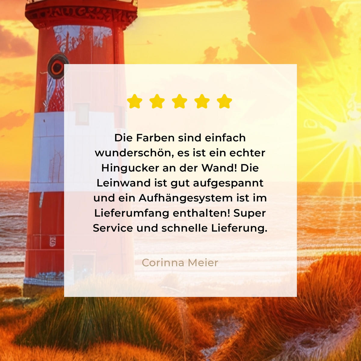LEINWANDBILD Aussicht - Fenster - Leuchtturm - Sonnenuntergang - Strand 40x60 cm - Dunkelorange, Textil (40/60cm) - MuchoWow