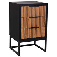 NACHTTISCH aus Metall und Holz, 43x37x70cm - Braun, Holz (43/70/37cm) - Wanderlust