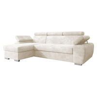 ECKSOFA Plaza L - Silberfarben/Creme, Holz/Kunststoff (255/170cm) - MIRJAN24