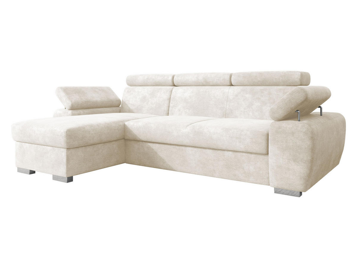 ECKSOFA Plaza L - Silberfarben/Creme, Holz/Kunststoff (255/170cm) - MIRJAN24