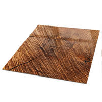 TISCHPLATTE 50x50 cm – Holzquerschnitt - Braun, Glas (50/50/0.4cm) - Wallfluent