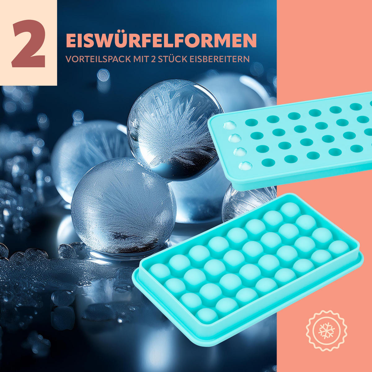 SILIKON-EISKUGELFORM, grün - Türkis, Kunststoff (19.5/2/11cm) - bremermann