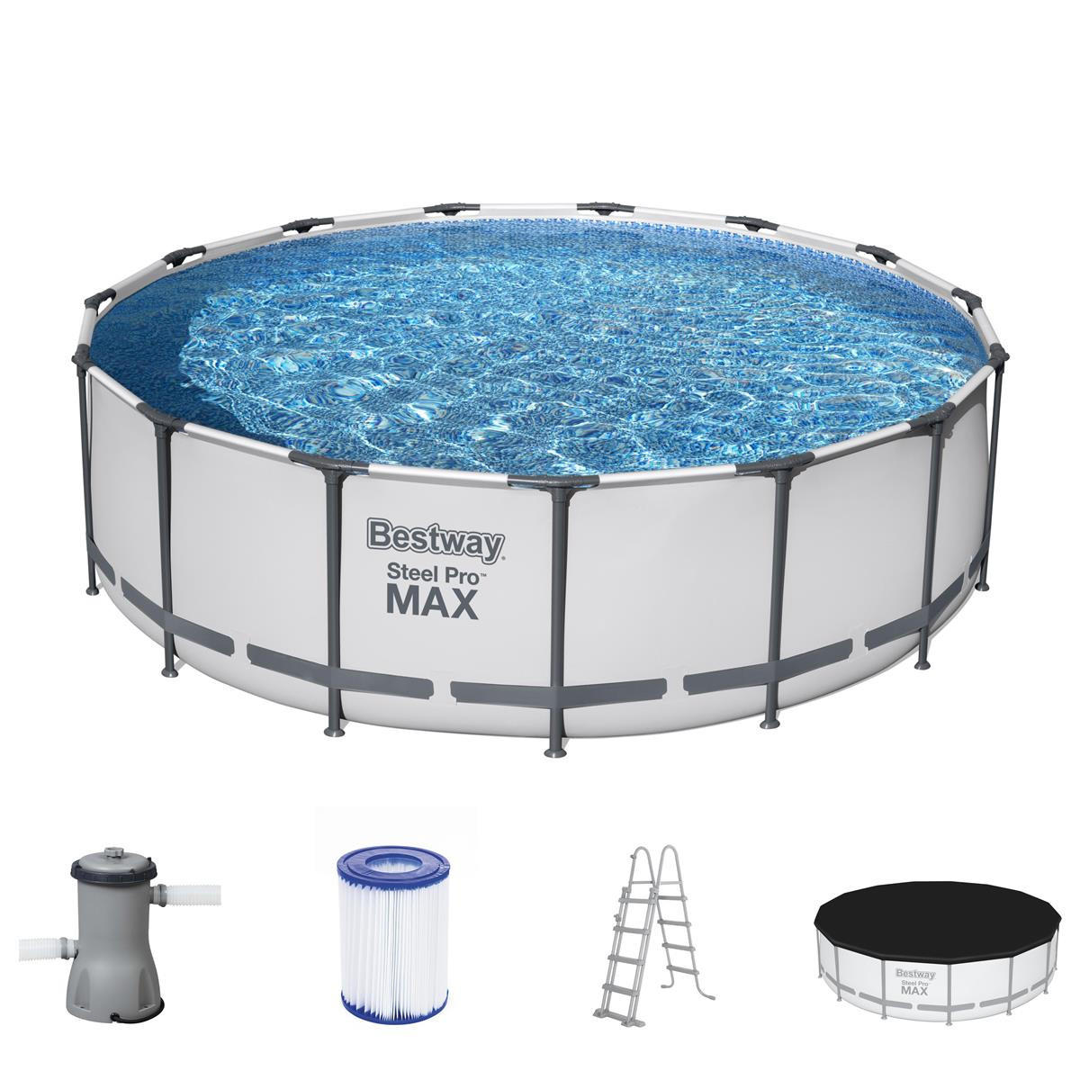 POOL Maxi rund Grau 122x457x457cm - Grau, Kunststoff (457/122/457cm) - DELUKE