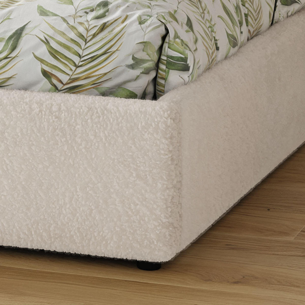 POLSTERBETT 160×200 mit Bettkasten und Lattenrost Mika Teddy-10 Beige Velours - Beige, Holz/Textil (160/200cm) - Jana