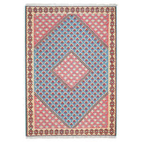 HANDWEBTEPPICH Kelim Senneh Blau 151/107 cm Schurwolle - Blau, Textil (107/151cm) - Looma