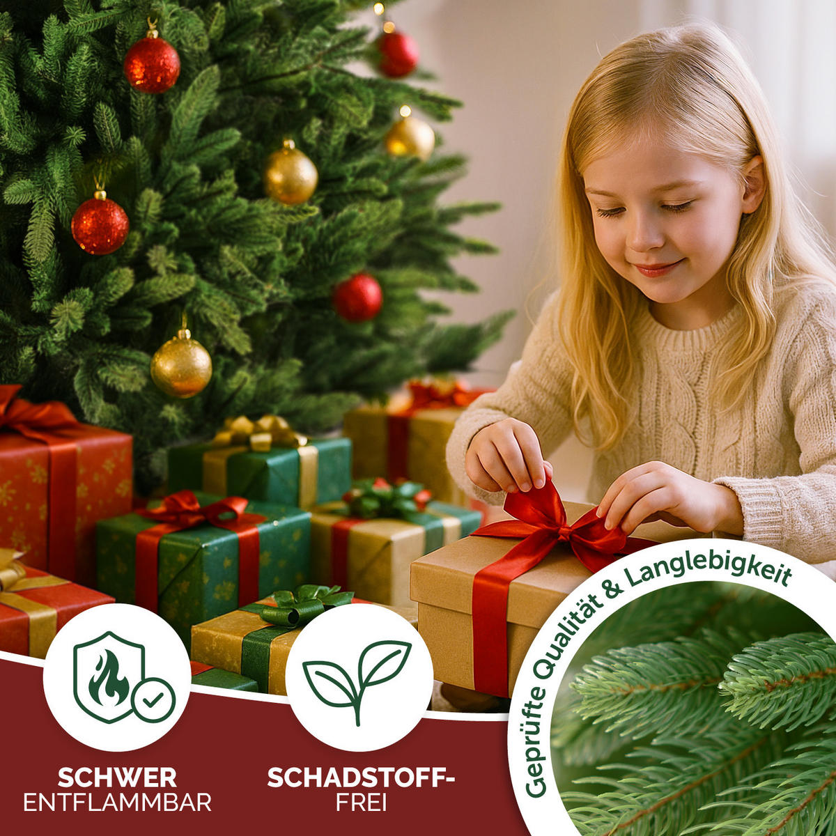 WEIHNACHTSBAUM mit PE-Spritzguss-Nadeln, 120 cm - Grün, Kunststoff (120cm) - Merry Tree