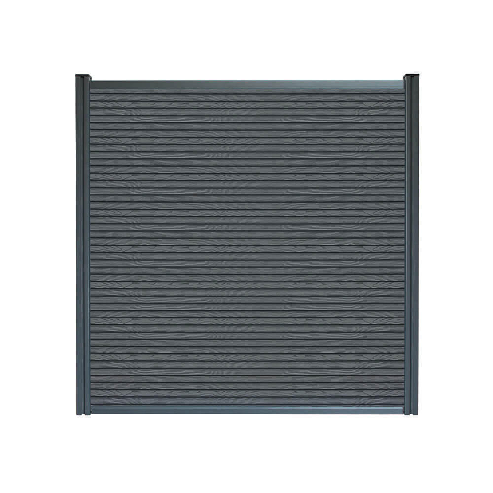 WPC Sichtschutzzaun CALLADO PREMIUM 1 x Element + 2 x Pfosten - Höhe: 185 cm - Anthrazit, Kunststoff (180/185cm) - Home Deluxe