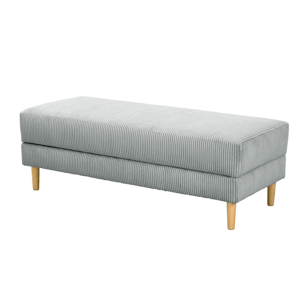 FUNKTIONSSOFA mit Hocker Kattie Cordstoff silber - Silberfarben, Kunststoff (144/230cm) - 58aufmkessel