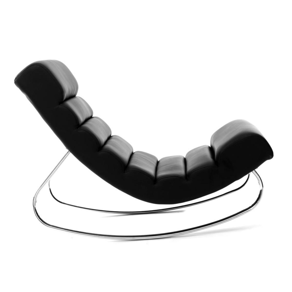 SESSEL Design Schaukelstuhl TAYLOR Schwarz - Schwarz, Textil (113/82/56cm) - Miliboo